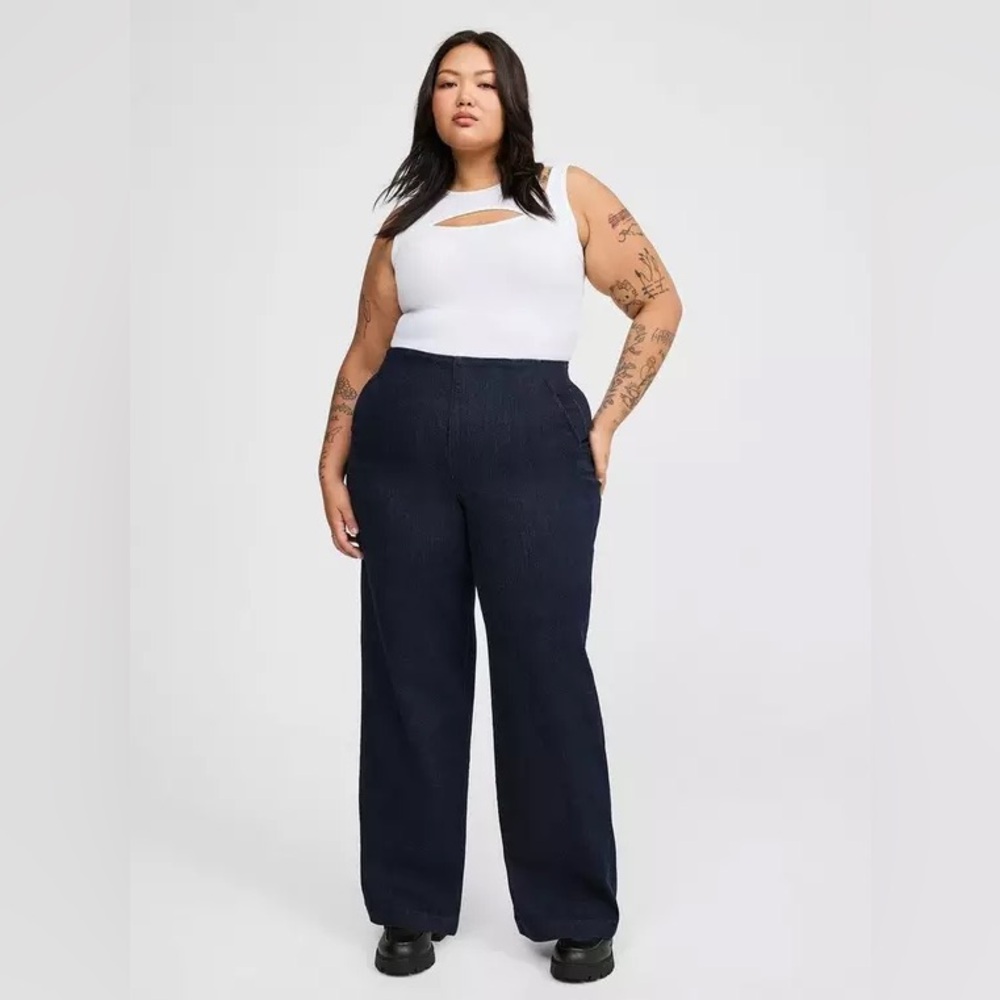 NWT Torrid Wide Leg Super Soft High-Rise Trouser Jeans Ozone $80 12 Extra Short